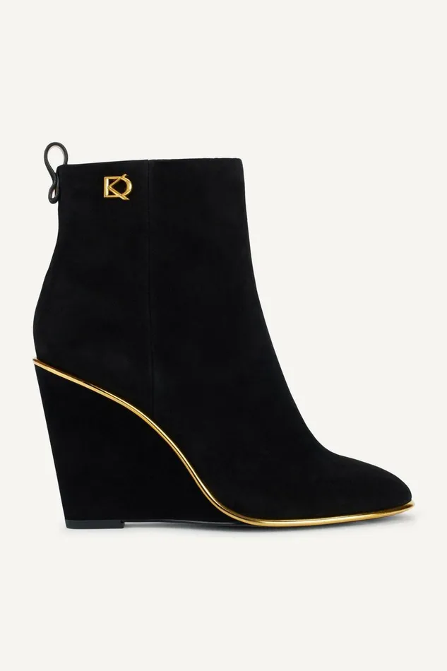 Women Donna Karan Boots And Booties DONNA WEDGE BOOTIE Black