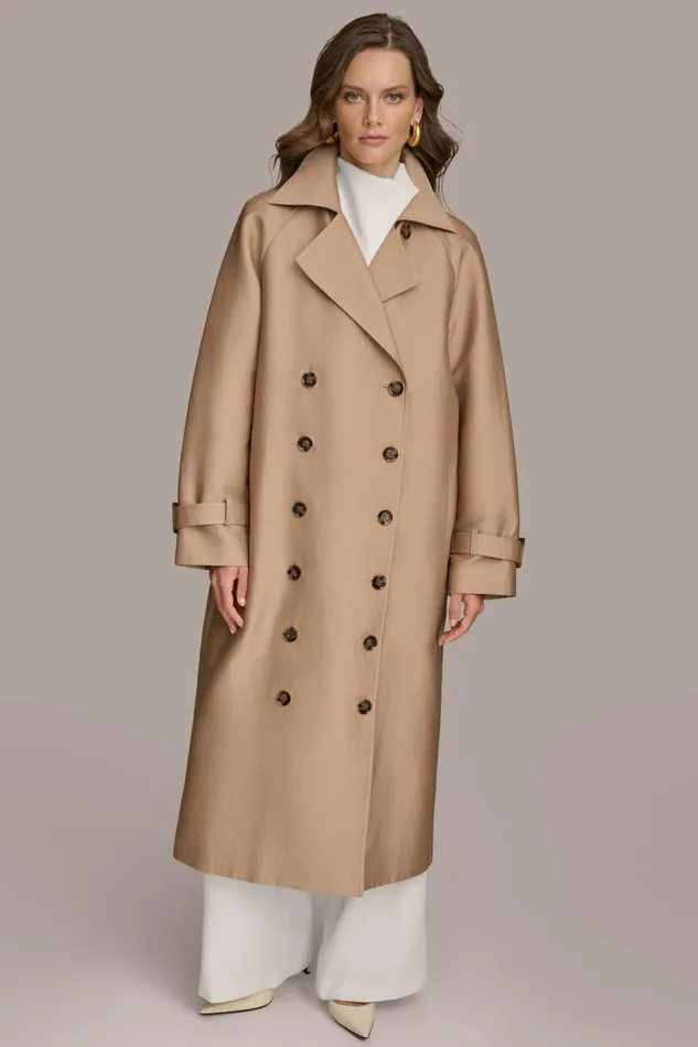 Women Donna Karan Coats And Jackets LIGHT WEIGHT TRENCH Khaki