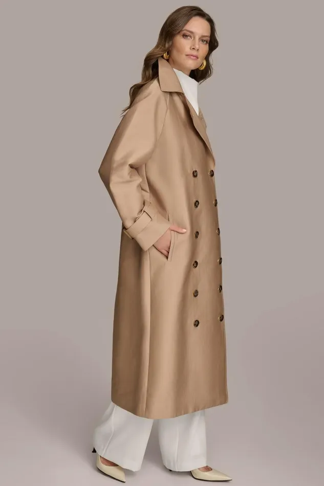 Women Donna Karan Coats And Jackets LIGHT WEIGHT TRENCH Khaki