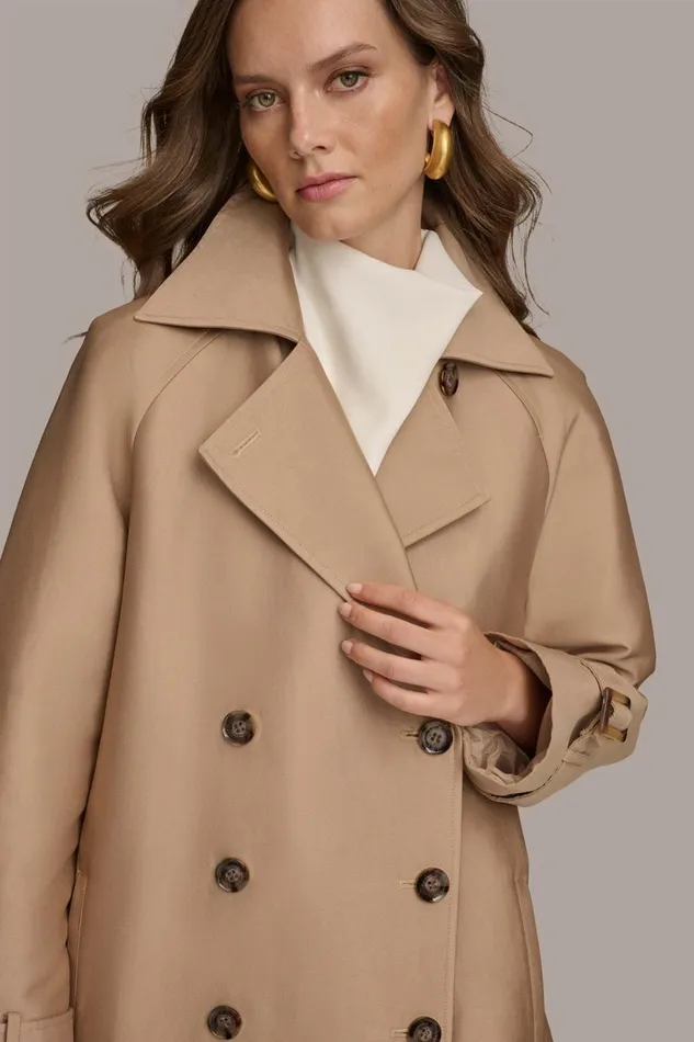 Women Donna Karan Coats And Jackets LIGHT WEIGHT TRENCH Khaki