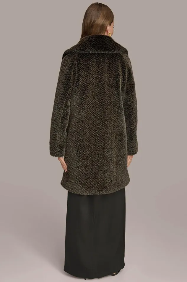 Women Donna Karan Coats And Jackets LUXE FUR COAT Rich Brown