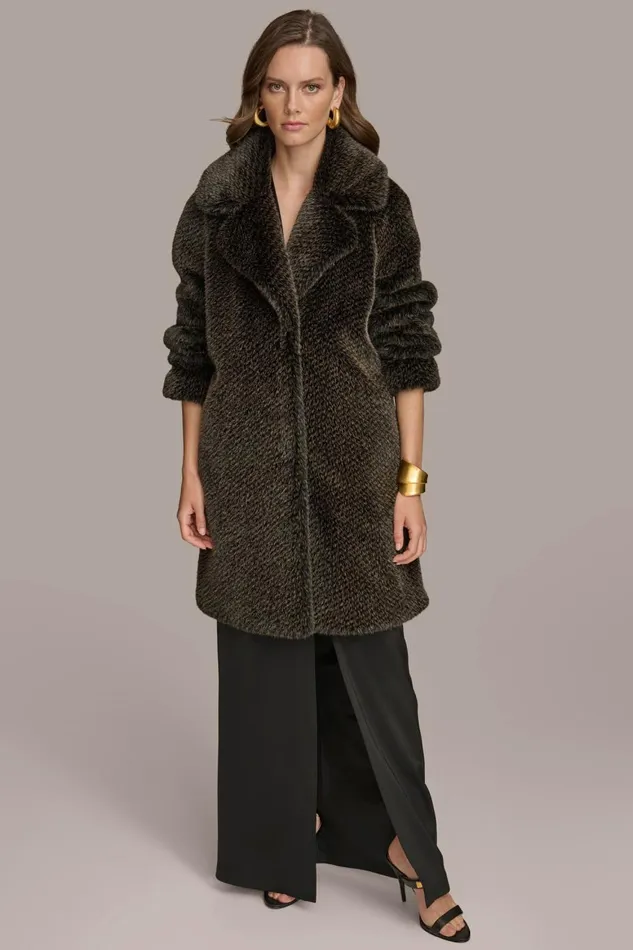 Women Donna Karan Coats And Jackets LUXE FUR COAT Rich Brown