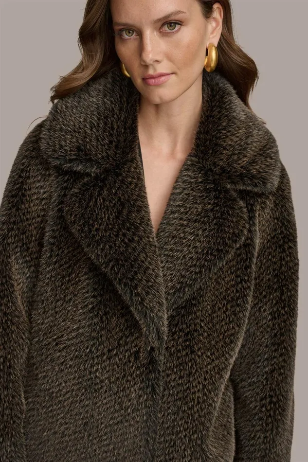 Women Donna Karan Coats And Jackets LUXE FUR COAT Rich Brown