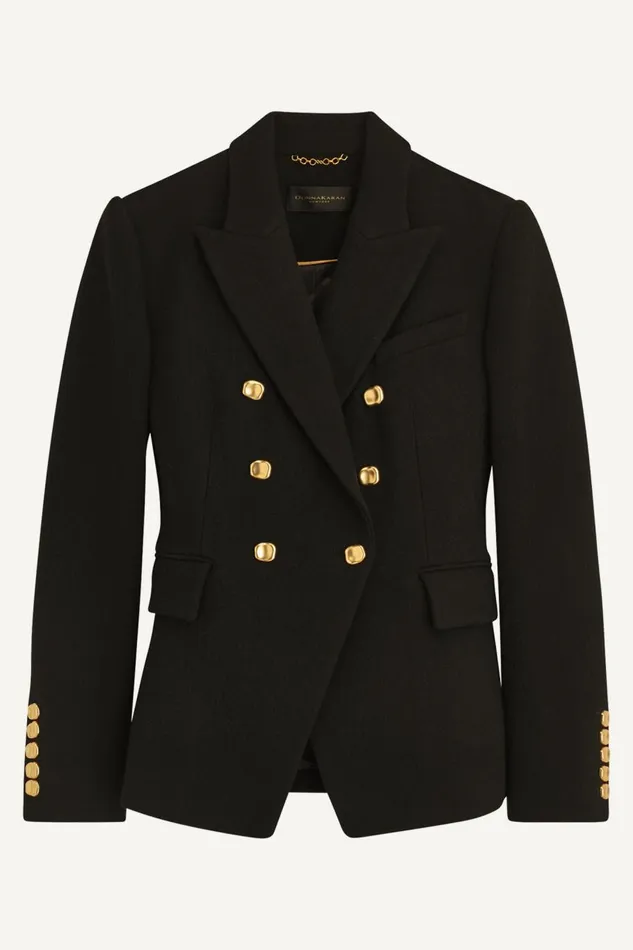 Women Donna Karan Coats And Jackets WOOL BLAZER JACKET Black