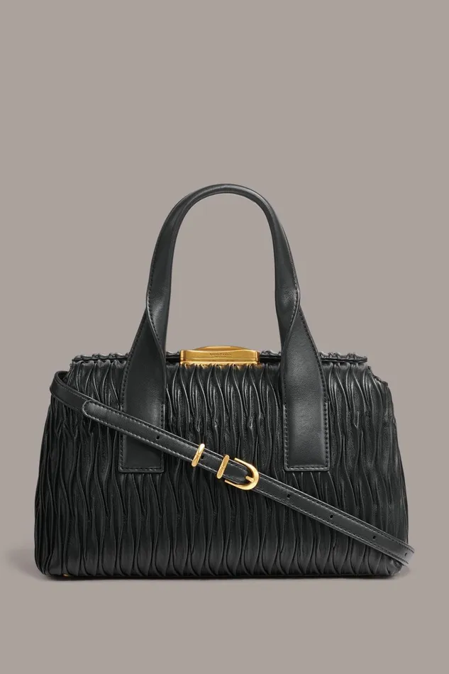 Women Donna Karan Crossbody Bags And Satchels AMAGANSETT SATCHEL BAG Black