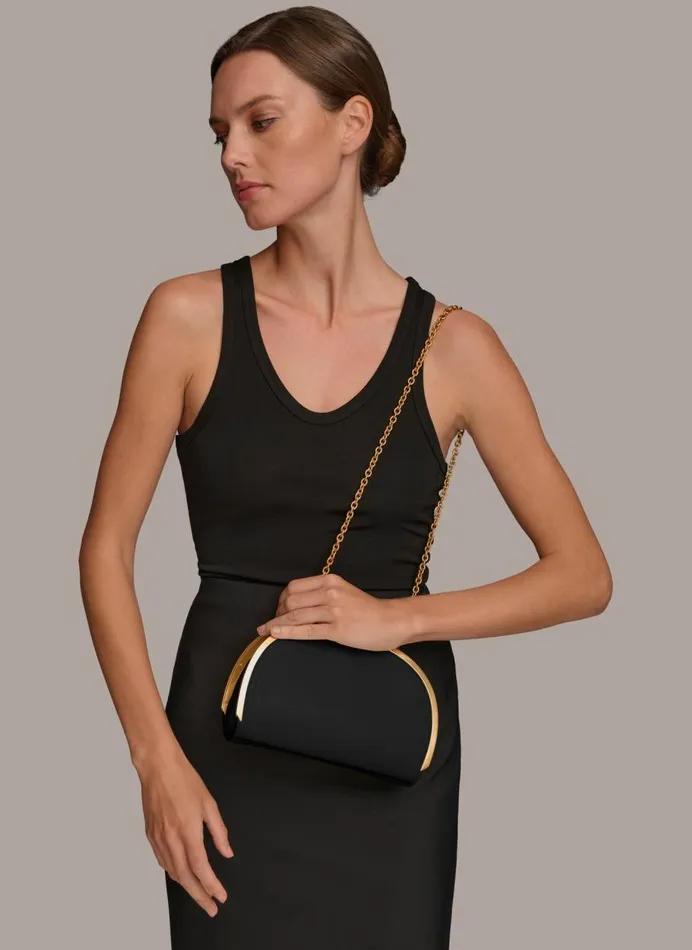 Women Donna Karan Crossbody Bags And Satchels LAWRENCE CLUTCH Black