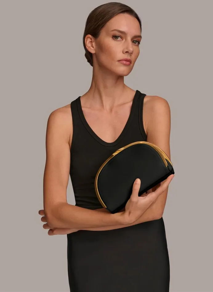 Women Donna Karan Crossbody Bags And Satchels LAWRENCE CLUTCH Black