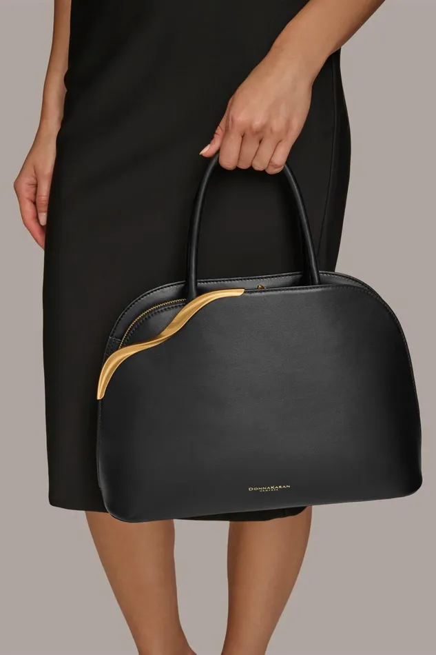 Women Donna Karan Crossbody Bags And Satchels MALVERNE SATCHEL Black