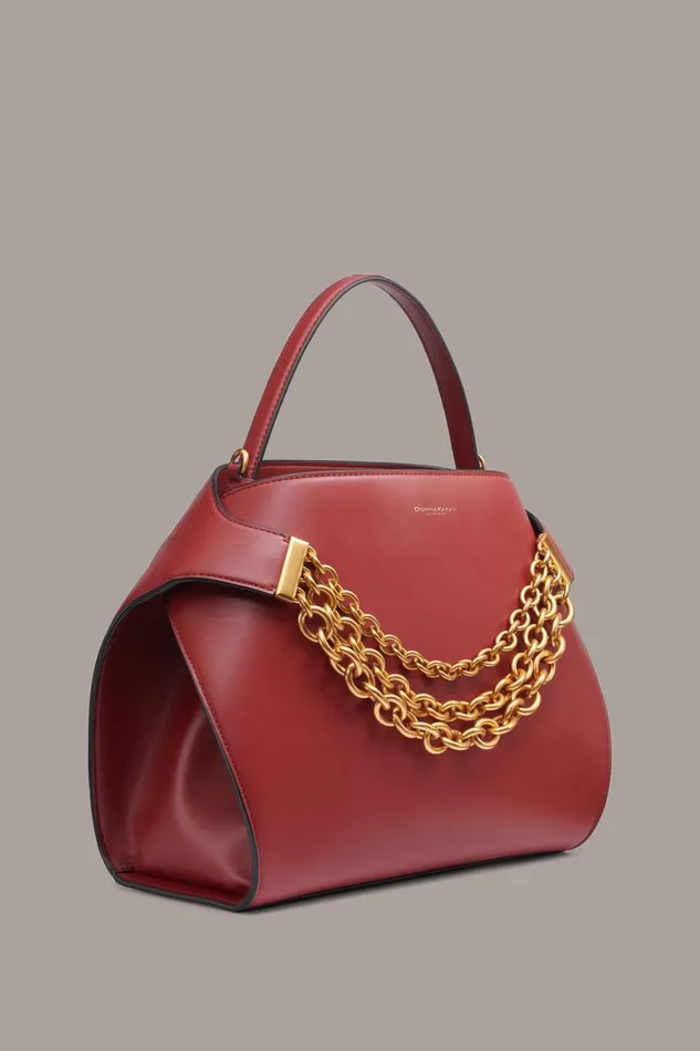 Women Donna Karan Crossbody Bags And Satchels PLANDOME SATCHEL BAG Claret