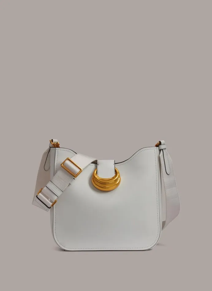 Women Donna Karan Crossbody Bags And Satchels VALLEY STREAM CROSSBODY Brilliant White