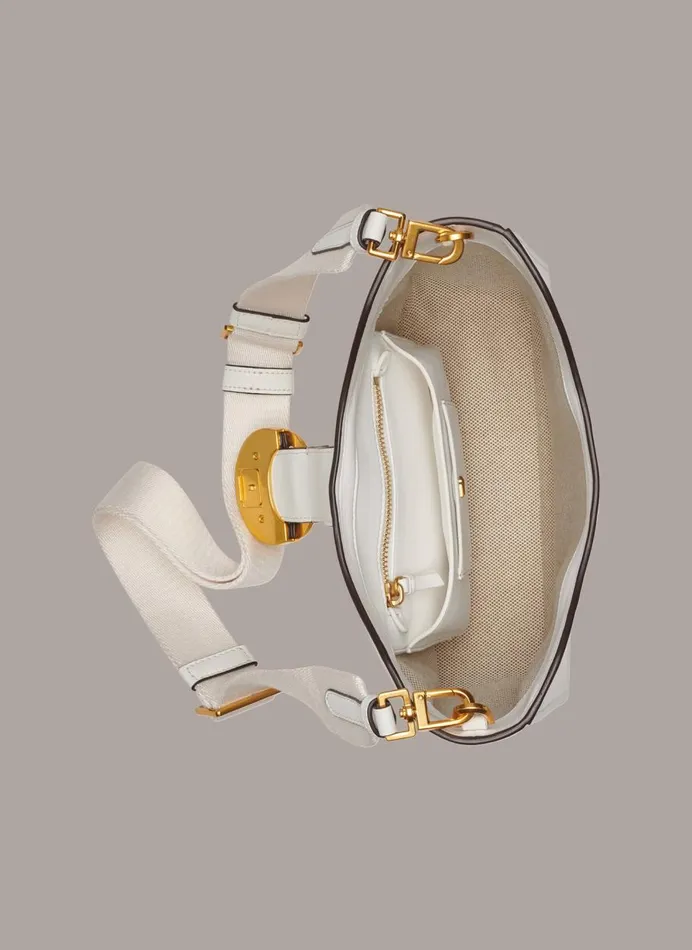 Women Donna Karan Crossbody Bags And Satchels VALLEY STREAM CROSSBODY Brilliant White