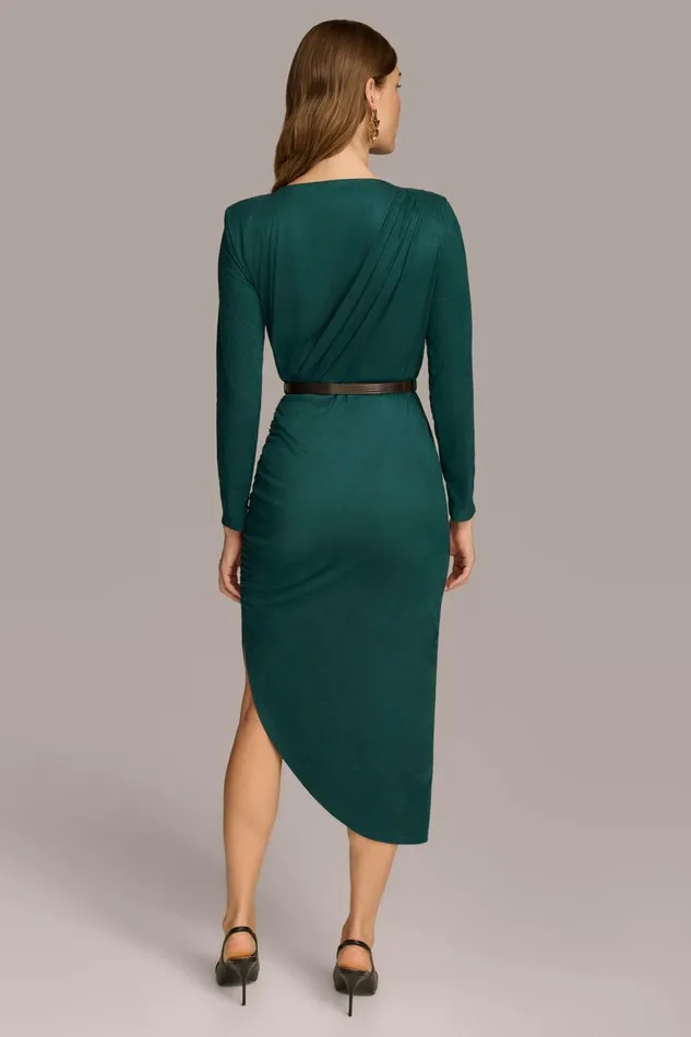 Women Donna Karan Dresses And Jumpsuits ASYMMETRICAL SKIRT SHEATH DRESS Spruce