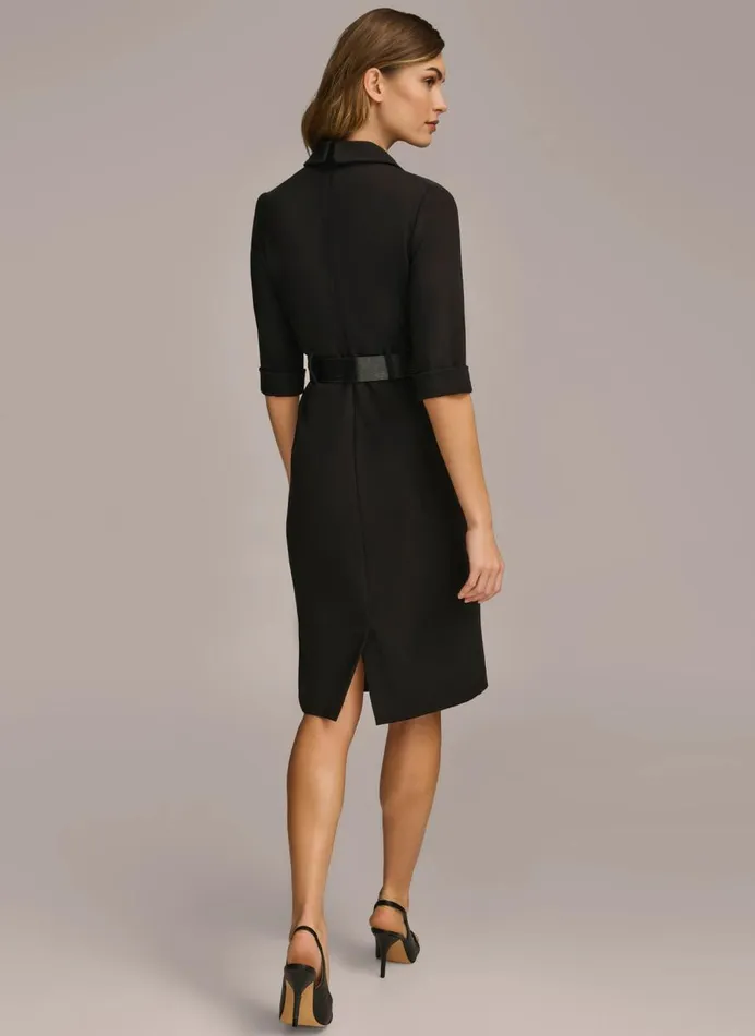 Women Donna Karan Dresses And Jumpsuits BELTED SHEATH DRESS Black