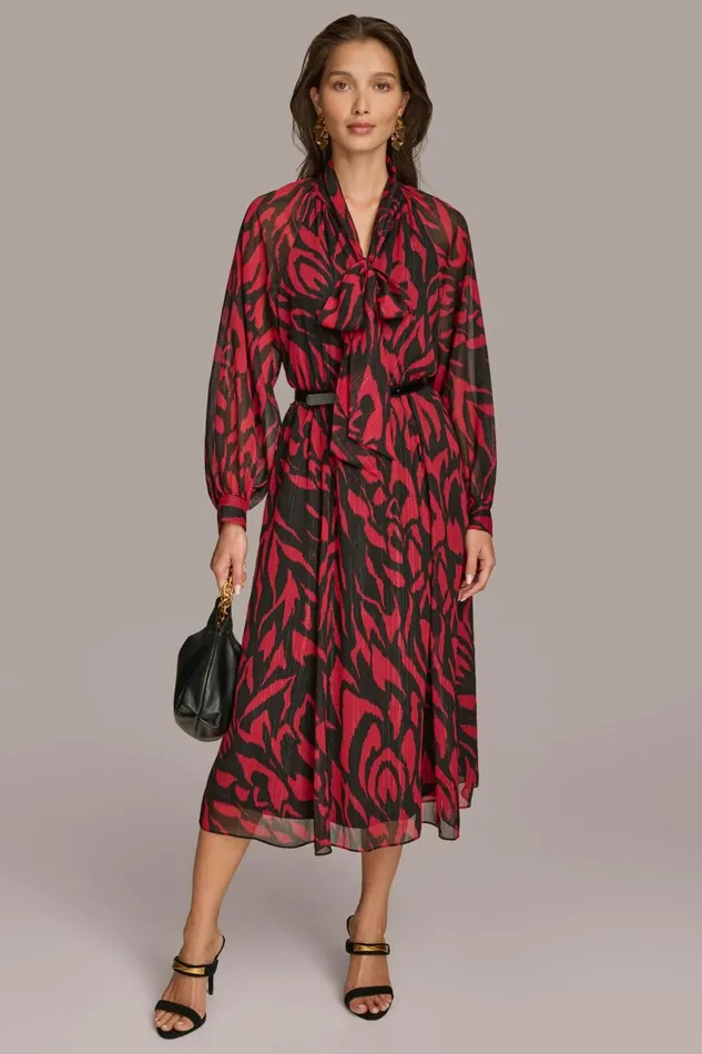 Women Donna Karan Dresses And Jumpsuits CHIFFON SHIRT DRESS MIDI WITH BELT Redblack Multi Women Donna Karan Dresses And Jumpsuits CHIFFON SHIRT DRESS MIDI WITH BELT Redblack Multi