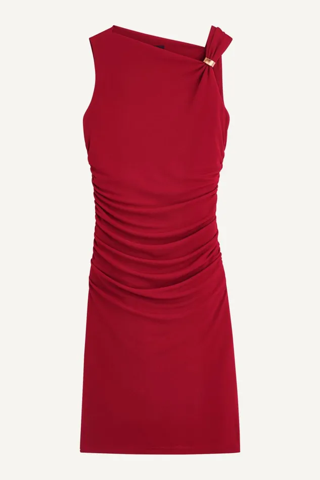 Women Donna Karan Dresses And Jumpsuits DRESS WITH SHOULDER HARDWARE Metropolitan Red