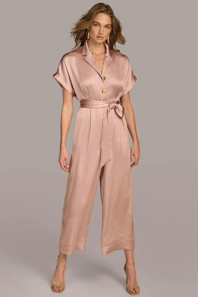 Women Donna Karan Dresses And Jumpsuits SATIN JUMPSUIT Rose