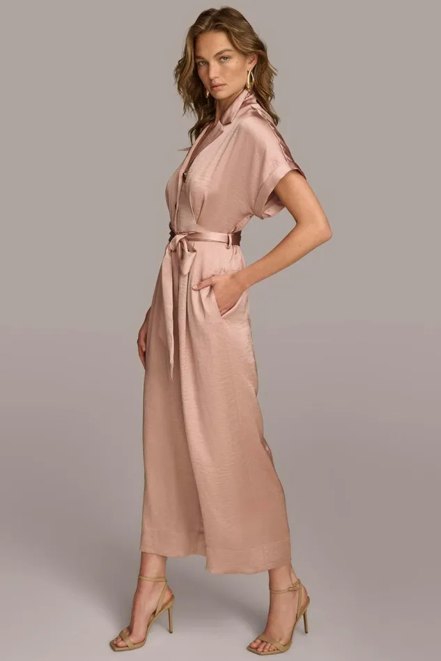 Women Donna Karan Dresses And Jumpsuits SATIN JUMPSUIT Rose