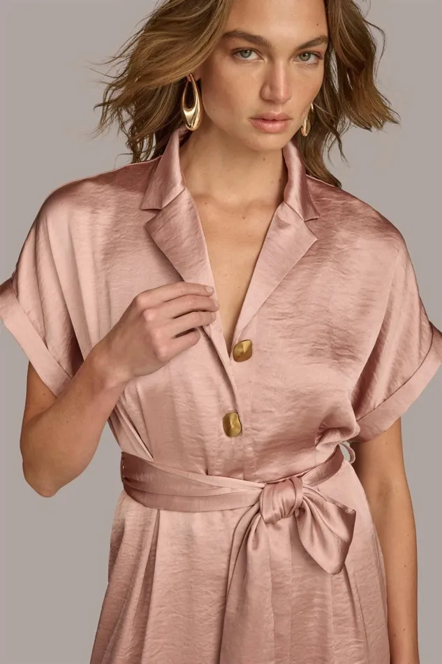 Women Donna Karan Dresses And Jumpsuits SATIN JUMPSUIT Rose