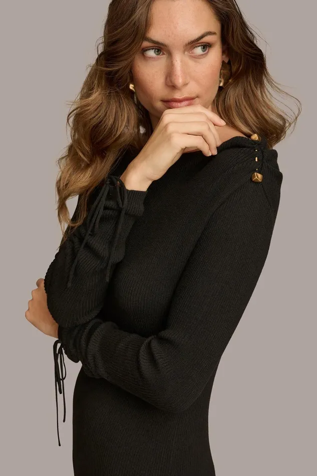 Women Donna Karan Dresses And Jumpsuits SWEATER DRESS Black