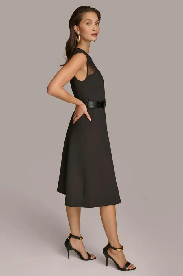Women Donna Karan Dresses And Jumpsuits SWEETHEART NECK A LINE DRESS Black