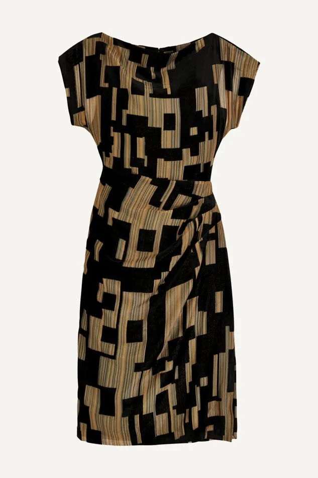 Women Donna Karan Dresses And Jumpsuits VELVET BURNOUT SHEATH DRESS Black