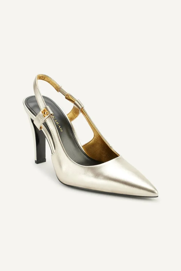 Women Donna Karan Heels And Wedges DONNA SLINGBACK PUMP White Gold