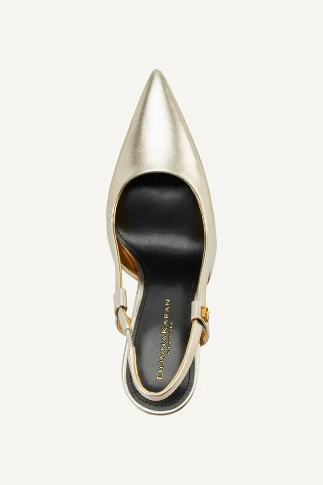 Women Donna Karan Heels And Wedges DONNA SLINGBACK PUMP White Gold