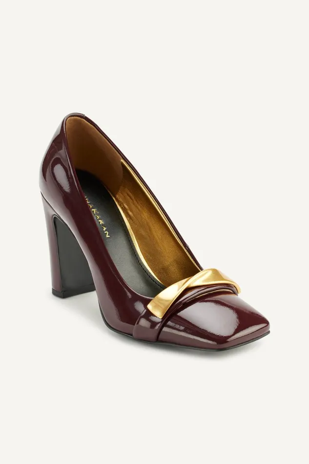 Women Donna Karan Heels And Wedges SABINA SQUARE TOE PUMP Wine