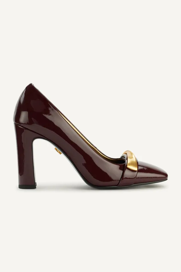 Women Donna Karan Heels And Wedges SABINA SQUARE TOE PUMP Wine