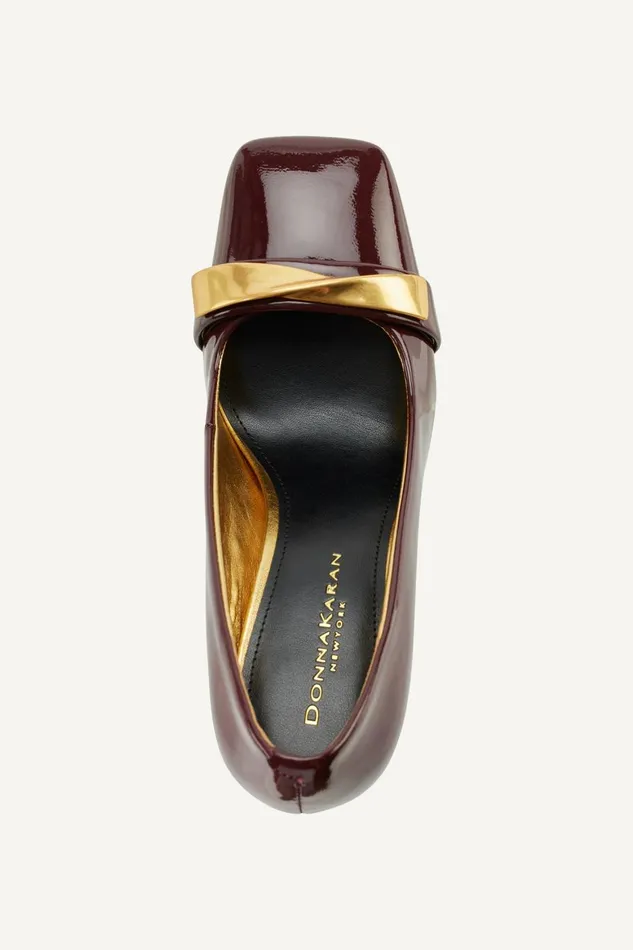 Women Donna Karan Heels And Wedges SABINA SQUARE TOE PUMP Wine