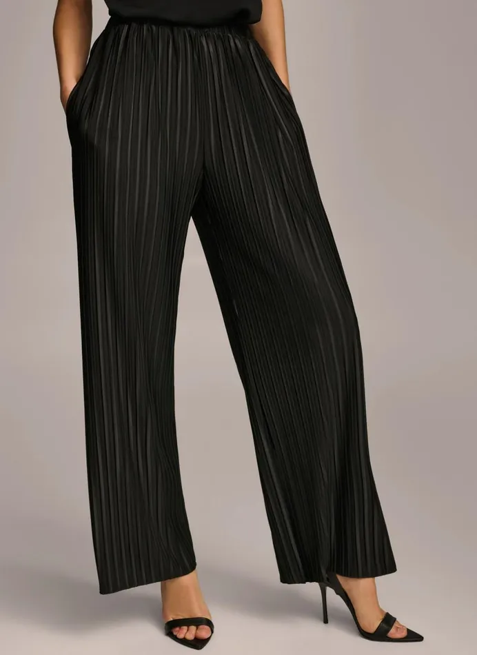 Women Donna Karan Pants PLEATED PULL ON PANT Black
