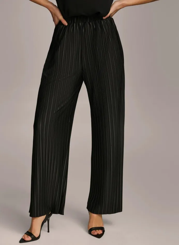 Women Donna Karan Pants PLEATED PULL ON PANT Black