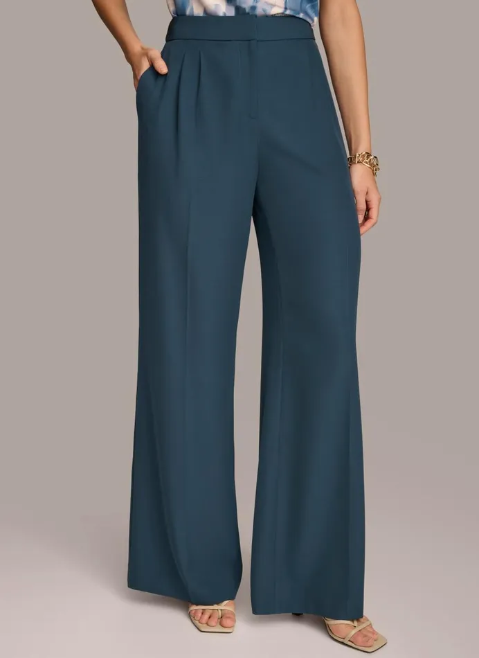 Women Donna Karan Pants SOFT SUITING WIDE LEG PANT Tide