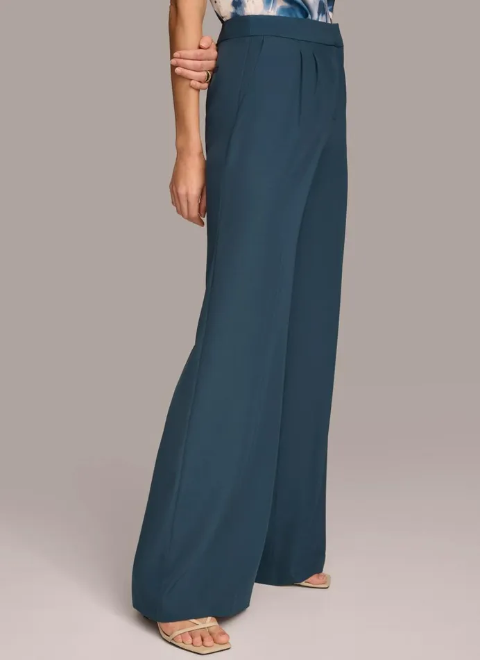 Women Donna Karan Pants SOFT SUITING WIDE LEG PANT Tide