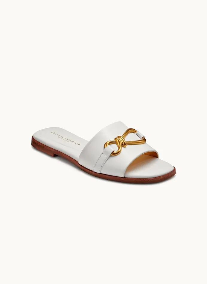 Women Donna Karan Sandals HAYLEN FLAT SANDAL White