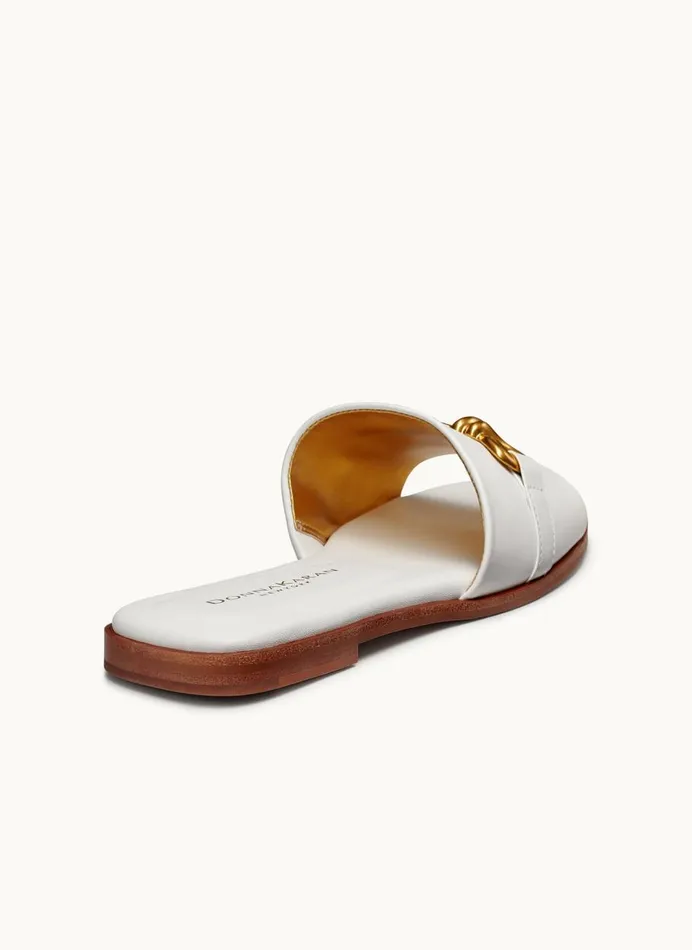 Women Donna Karan Sandals HAYLEN FLAT SANDAL White