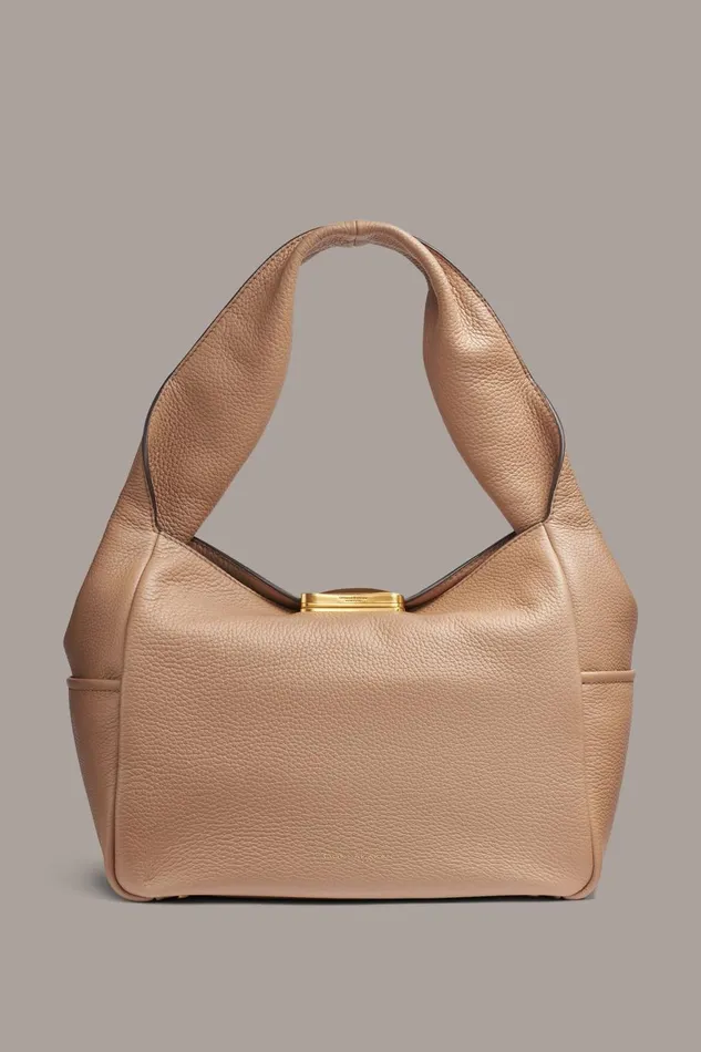 Women Donna Karan Shoulder And Hobo Bags AMAGANSETT SHOULDER BAG Toasted Almond