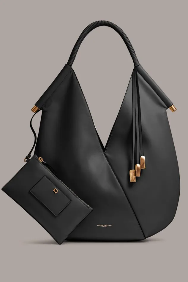 Women Donna Karan Shoulder And Hobo Bags BALDWIN LARGE SHOULDER BAG Black