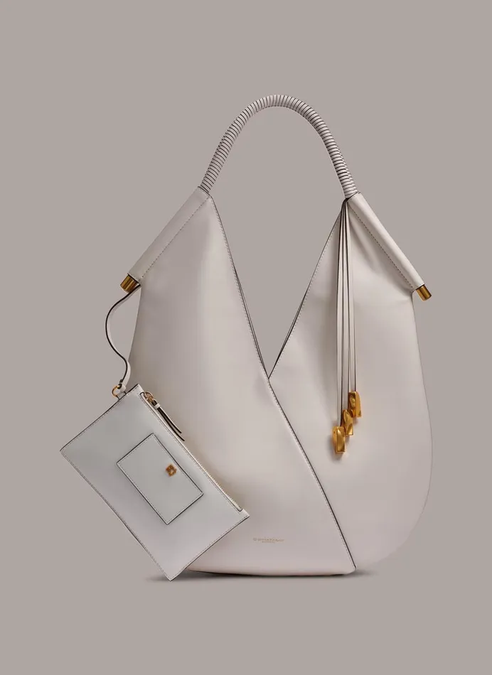 Women Donna Karan Shoulder And Hobo Bags BALDWIN LARGE SHOULDER BAG Brilliant White