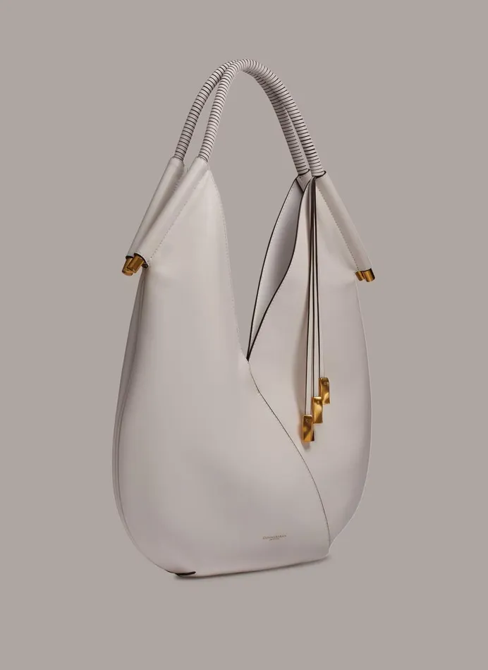 Women Donna Karan Shoulder And Hobo Bags BALDWIN LARGE SHOULDER BAG Brilliant White
