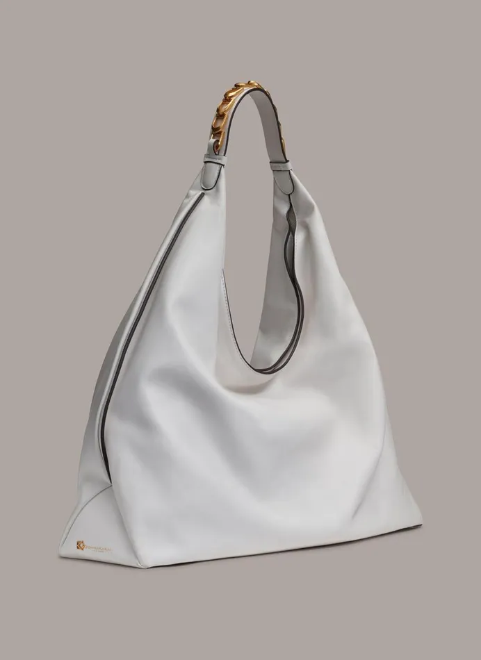 Women Donna Karan Shoulder And Hobo Bags BELLMORE XL HOBO Brilliant White