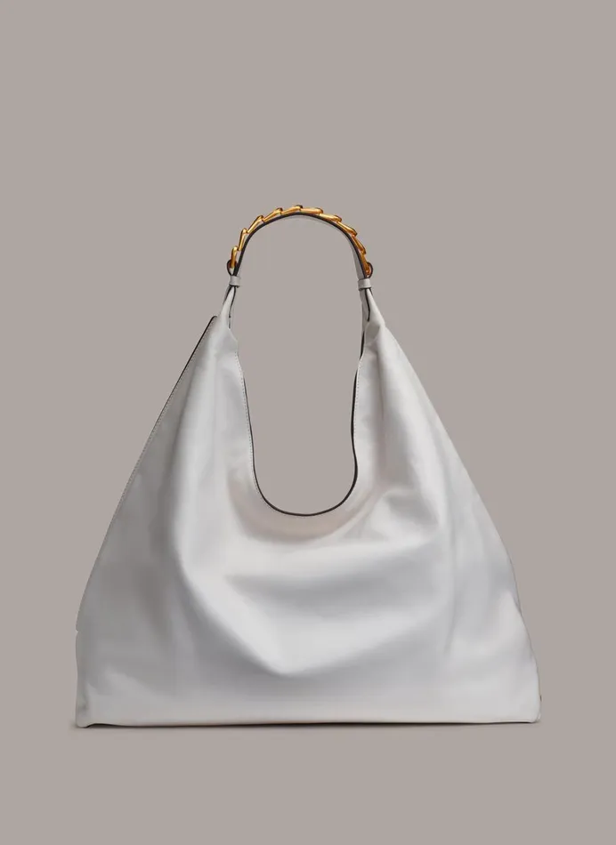 Women Donna Karan Shoulder And Hobo Bags BELLMORE XL HOBO Brilliant White