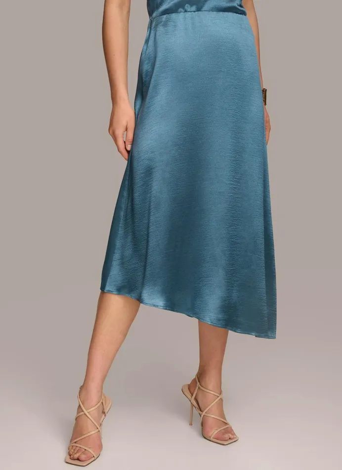 Women Donna Karan Skirts ASYMMETRICAL FLARE HEM SKIRT Tide