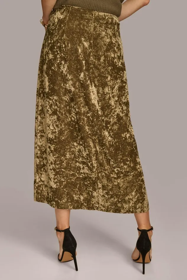 Women Donna Karan Skirts DISTRESSED VELVET SKIRT Beech