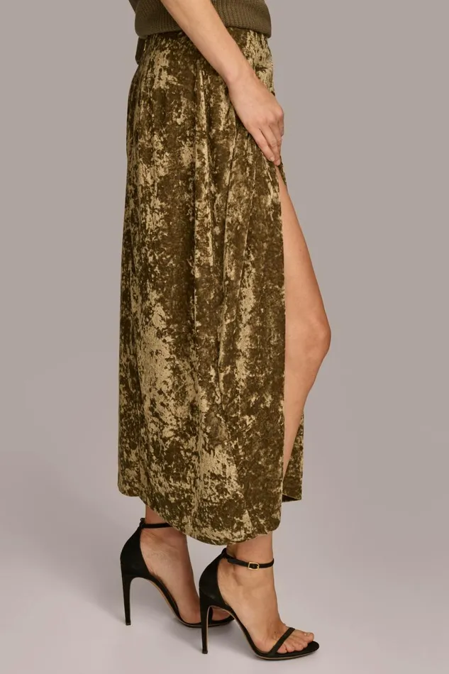Women Donna Karan Skirts DISTRESSED VELVET SKIRT Beech
