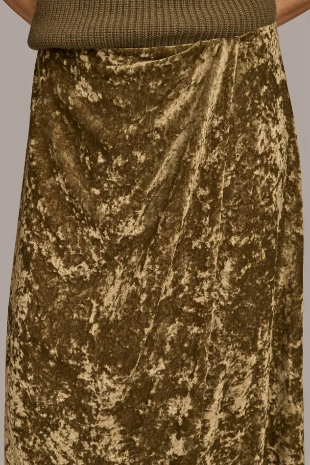 Women Donna Karan Skirts DISTRESSED VELVET SKIRT Beech