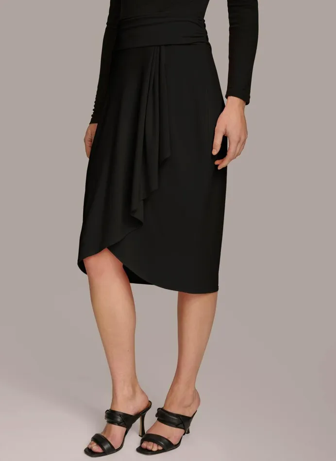 Women Donna Karan Skirts RUCHED SKIRT Black