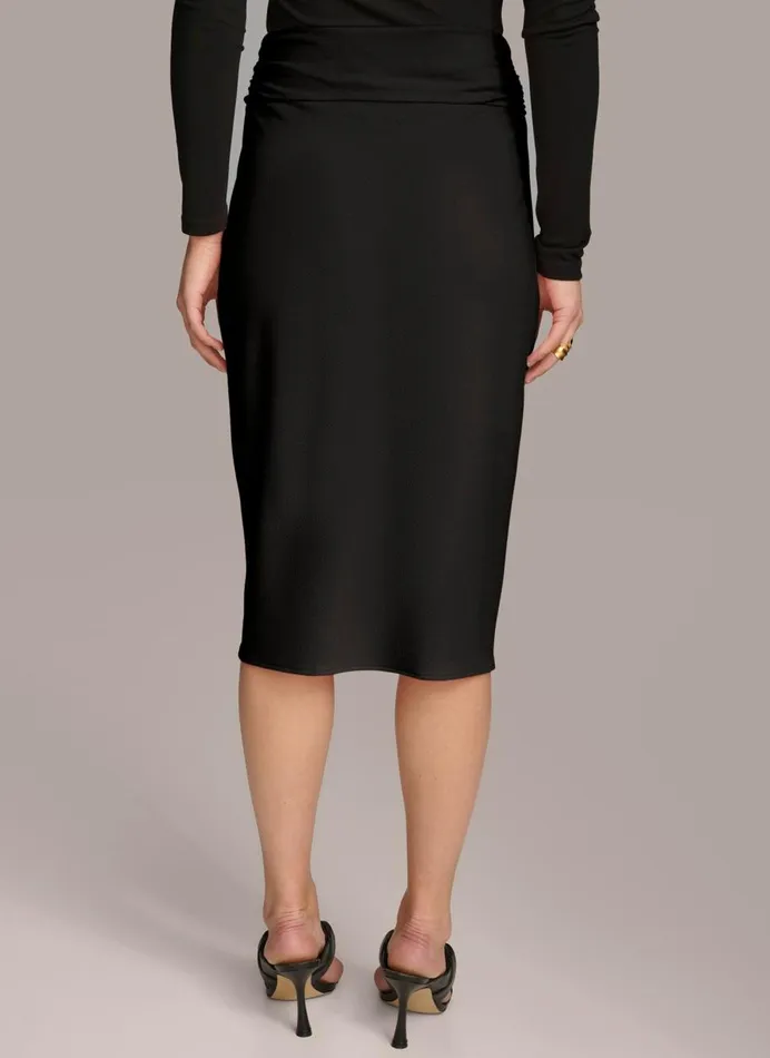 Women Donna Karan Skirts RUCHED SKIRT Black