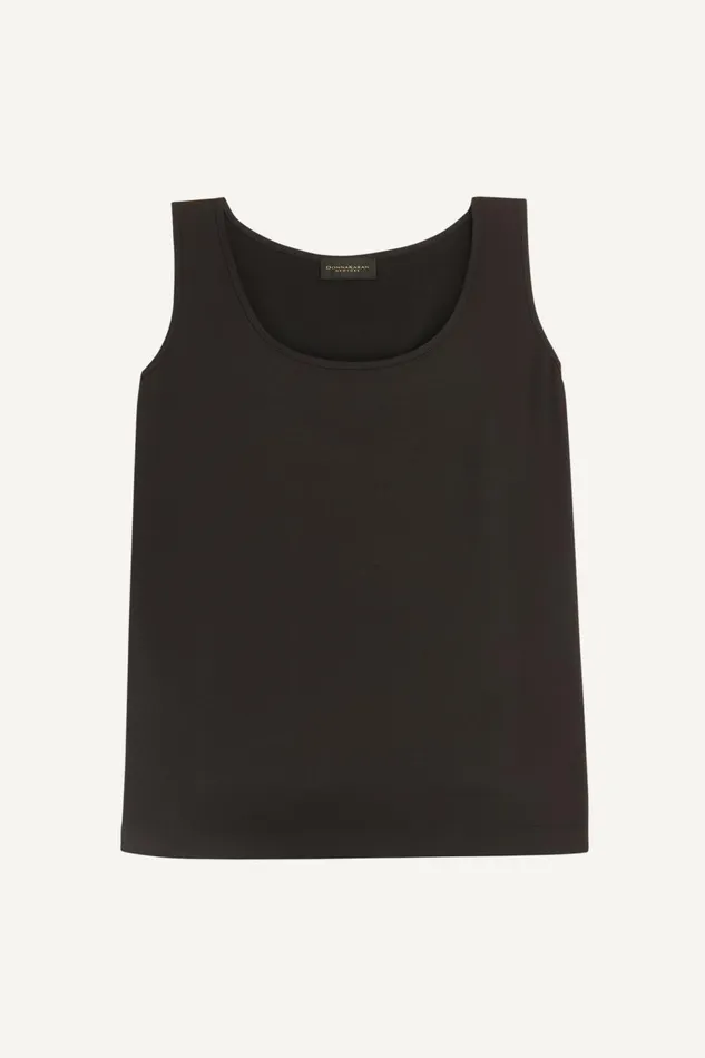 Women Donna Karan Sweaters And Tops CHARMEUSE SCOOP NECK CAMI Black