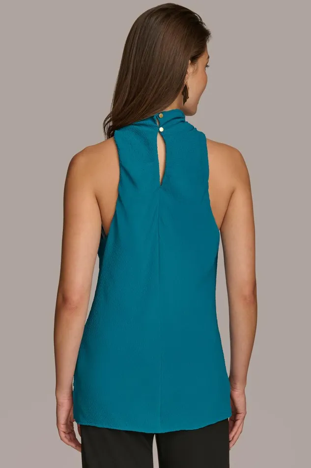 Women Donna Karan Sweaters And Tops HIGH COWL NECK TOP Green